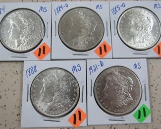 High Grade Morgan Silver Dollars