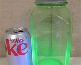 Rare Vaseline Glass Jar