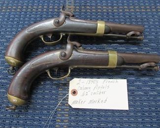 1840's French Calvary Pistols - .62 Caliber - Maker Marked