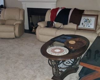 Leather recliner chair and Leather 3-recliner sofa