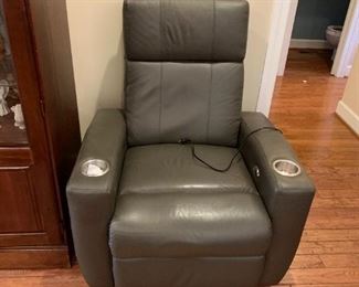 #5	Gray Pleather Theatre Chair w/electric recliner & Cupholders	 $275.00 
