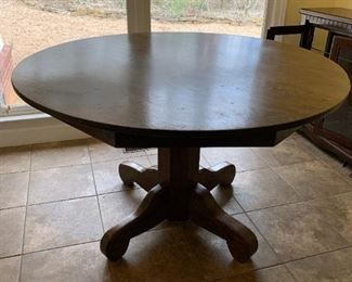 #12	Round Wood Pedistal Table - 48x29	 $75.00 
