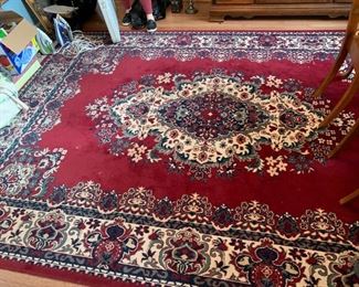 #18	Machine Made Burgandy  /Sage Rug - 94x11.5'	 $250.00 
