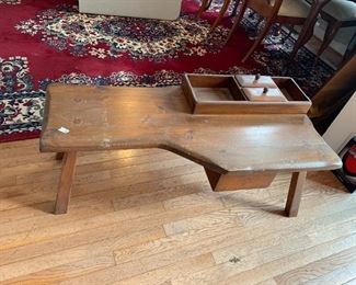 #19	Cobblers Coffee Table - 44x20x15 - w/1 drawer w/top Storage (knob missing)	 $130.00 

