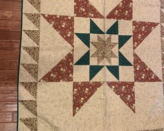 #108	star blocks pattern  69x58 quilt machine quilted	 $30.00 
