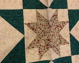 #108	star blocks pattern  69x58 quilt machine quilted	 $30.00 
