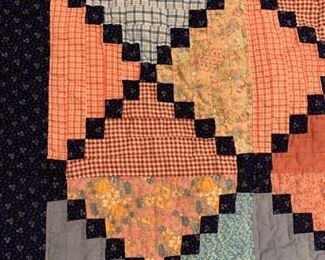 #111	blue diamond  shape pattern hand knot quilt 79x82	 $45.00 
