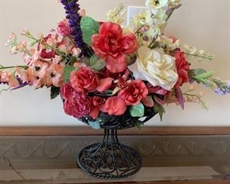 #126	Flower Arrangement in Metal Bowl - 22" Tall	 $30.00 
