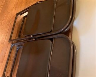 #127	card table with 4 brown chairs 	 $25.00 
