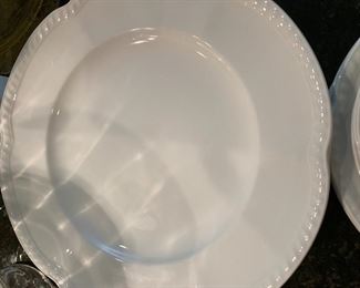 #138	Johnson Brothers White "Old English" Set of 8 Dinner Plates, 8 Salad Plates, 7 Bread Plates, 8 Saucer Plates & 1 teacup	 $75.00 
