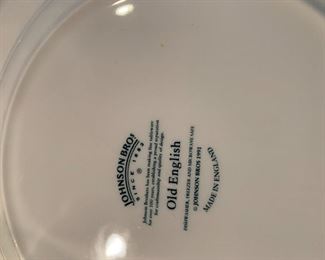 #138	Johnson Brothers White "Old English" Set of 8 Dinner Plates, 8 Salad Plates, 7 Bread Plates, 8 Saucer Plates & 1 teacup	 $75.00 
