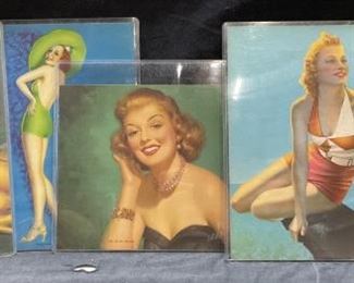 Lot 5 Lithographs of Pinup Girls
