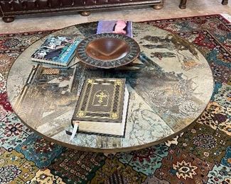 silk rug and fabulous coffee table by LAVERNE