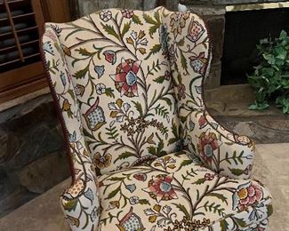 pair of Baker wing chairs 