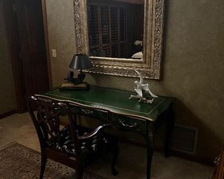 Gorgeous Karges green desk & mirror 