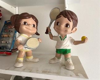 Vintage Atlantic Mold Co. Ceramic Tennis Boy & Girl