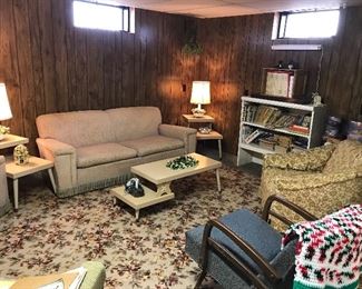 DASISH MAODERN, SOFE, COFFEE  TABLE, END TABLES, ROCKER, LAMPS, CHAIRS, BOOKS