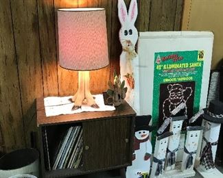 DEER LEG LAMP, TABLES, CHRISTMAS, SNOWMAN, BUNNY