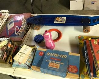VINTAGE SKATE BOARD, GAMES AND MORE