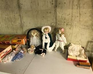 VINTAGE DOLLSAND MATCH BOX