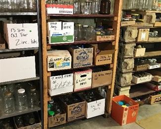 FARM FRESH JUGS, BALL WIDE MOUTH, BAL GALLON, BALL QUART/ PINT WIDE MOUTHAND SMALL, KERR WIDE MOUTH PINT, 1/2 GALL WIDE AND SMALL BALL, LIPTON TEA, SANKA, TANG, PRESTO GALLONS, LONGLIFE QUARTS, TALL BALL JARS, MARZETTIS, GALLON VINEGAR JARS, COFFEE JARS ALL SIZES, HERRING JARS, BABAY FOOR GLASS JARS ALL SIZES, BLUE JARS ZINC LIDS,  CANNING JARS GALORE