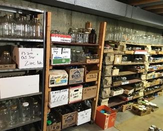 FARM FRESH JUGS, BALL WIDE MOUTH, BAL GALLON, BALL QUART/ PINT WIDE MOUTHAND SMALL, KERR WIDE MOUTH PINT, 1/2 GALL WIDE AND SMALL BALL, LIPTON TEA, SANKA, TANG, PRESTO GALLONS, LONGLIFE QUARTS, TALL BALL JARS, MARZETTIS, GALLON VINEGAR JARS, COFFEE JARS ALL SIZES, HERRING JARS, BABAY FOOR GLASS JARS ALL SIZES, BLUE JARS ZINC LIDS,  CANNING JARS GALORE