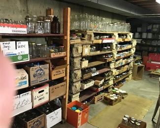 FARM FRESH JUGS, BALL WIDE MOUTH, BAL GALLON, BALL QUART/ PINT WIDE MOUTHAND SMALL, KERR WIDE MOUTH PINT, 1/2 GALL WIDE AND SMALL BALL, LIPTON TEA, SANKA, TANG, PRESTO GALLONS, LONGLIFE QUARTS, TALL BALL JARS, MARZETTIS, GALLON VINEGAR JARS, COFFEE JARS ALL SIZES, HERRING JARS, BABAY FOOR GLASS JARS ALL SIZES, BLUE JARS ZINC LIDS,  CANNING JARS GALORE