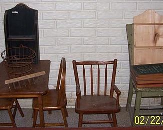Child's table and chairs, rocker. etc ...