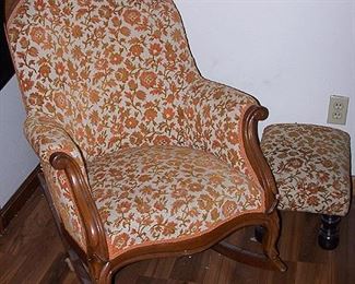 Old rocker and footstool