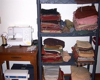 Janome 7318 Magnolia and Elna 3210 sewing machines, more material