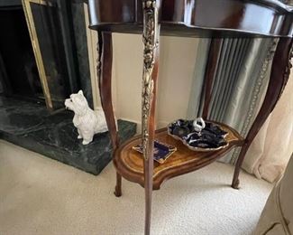 Antique 19th Century French Louis XV Marquetry & Ormolu Side Table