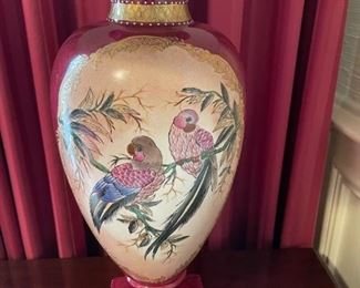 Dominie's Collection Lamp - Hand Painted Glaze with Brass Base