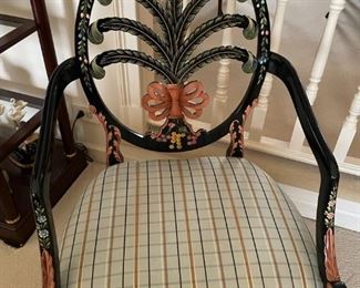 Hepplewhite - Paint Decorated Plum Back Armchair