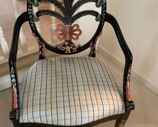 Hepplewhite - Paint Decorated Plum Back Armchair