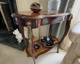 Antique 19th Century French Louis XV Marquetry & Ormolu Side Table