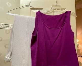 St. John Knitwear - Purple & Beige