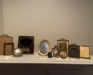 Collection of small brass frames