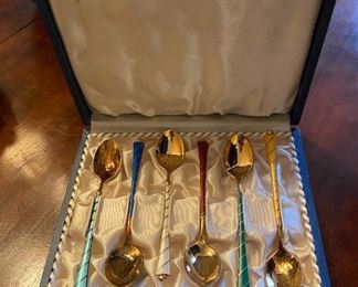 Enamel spoons in original box
