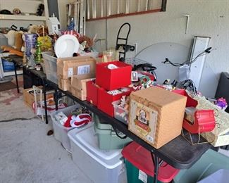 Lots of holiday items, many new in boxes