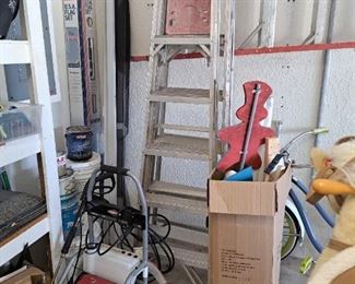 pressure washer, ladders