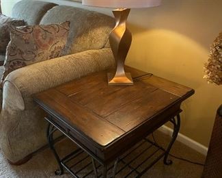 . . . and one more with wrought iron base and lamp