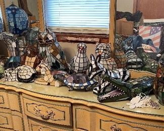 Some of the stained glass collection. All are brand new and only removed from boxes so people could see them. 