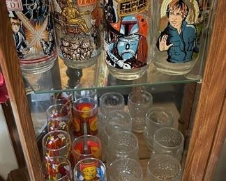 Return of the Jedi and Empire Strikes back Star Wars glasses. Burger King glasses 