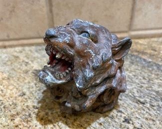 Antique Bengal Tiger Inkwell