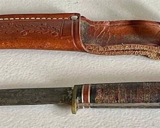 Vintage Western Fixed Blade Knife - Boulder Colorado L48b With Leather Sheath 
