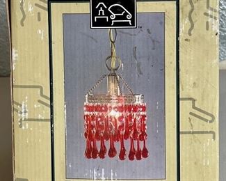 Urban Outfitters Red Glass Petite Pendant Fixture New In Box