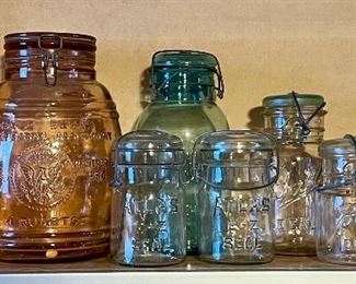 Assorted Vintage Atlas, Ball,  And Cracker Barrel Jars