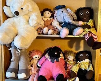 (9) Stuffed Dolls And Animals - Elephant, Bears, Bunny, And More
