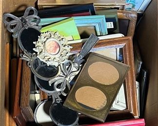 Assorted Wood And Metal Small Picture Frames