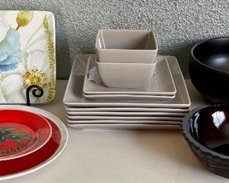 World Market Grey Dinnerware, Black Bowl By Home, Lisa Audit Plate, Danica, And More